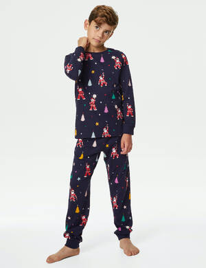 marksandspencer XMS2023 sleapwear T867038XF4 detska pyzamova vanocni rodinna souprava s motivem disco Santa 499Kc.jpg
